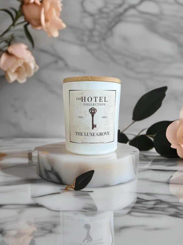 Hotel Collection hand poured luxury jar candle The Luxe Grove
