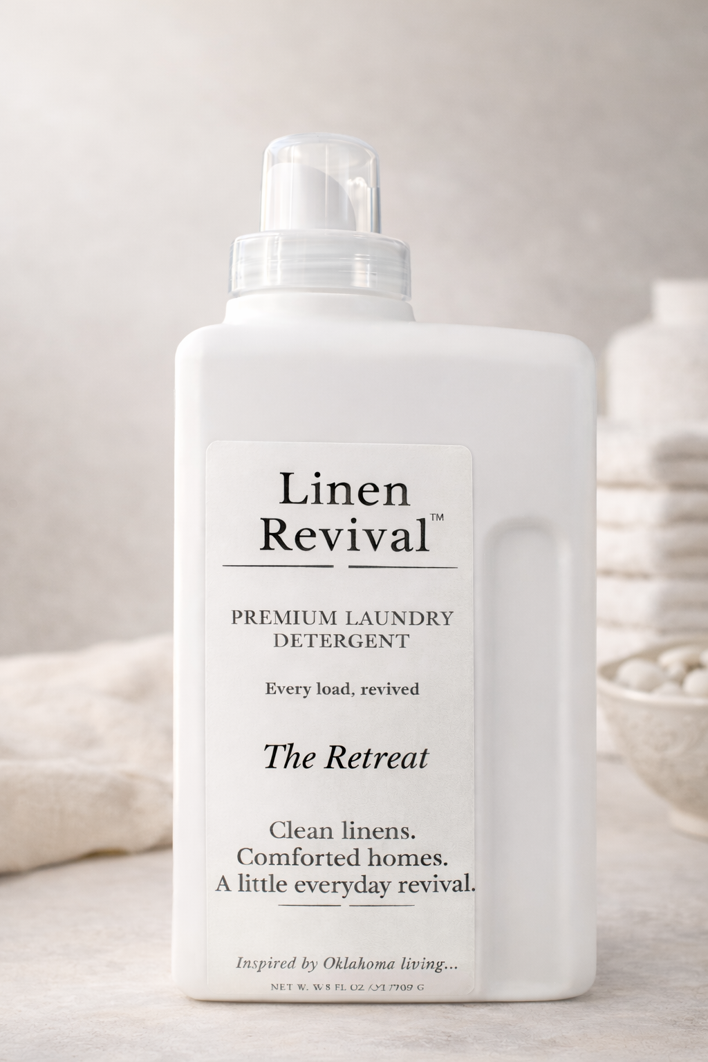 Linen Revival premium laundry detergent in The Retreat scent by CCW & Co Farmhouse Candles